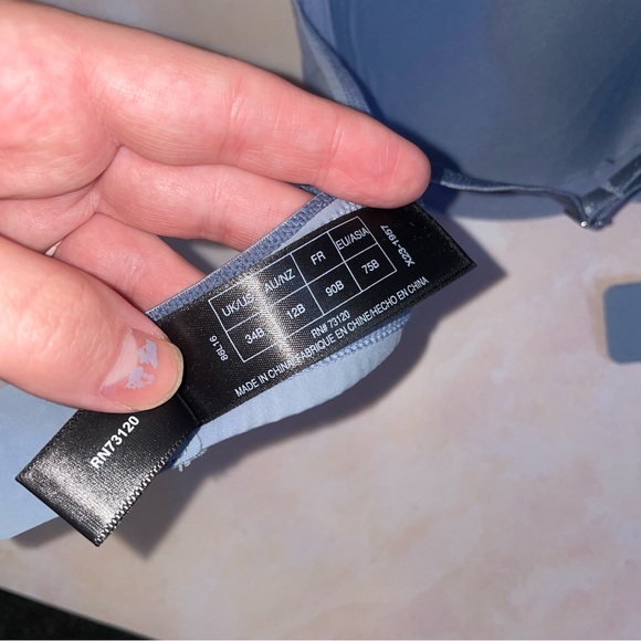 Fredericks Of Hollywood Blue Black Lace Bow Bra - Picture 3 of 3